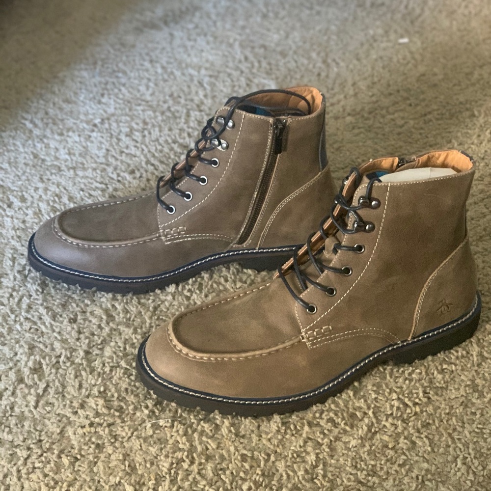 Original Penguin Jerry brown leather hightop boots